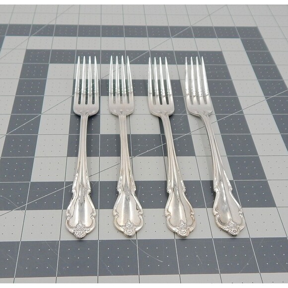International Silverplate Waverly Dinner Place Forks 7-1/4 Inch Set of 4 - Picture 9 of 15